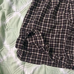 Brown Checkered Skirt