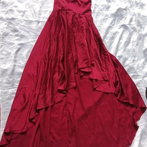 Brand New ( Shein) Red Satin  High Low Dress