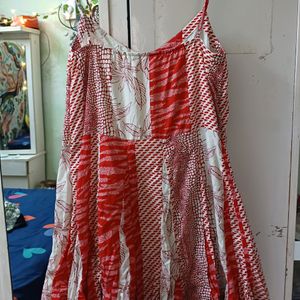 Off White And Red Cute Dress