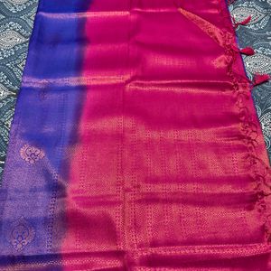 Brand New Dual Tone Mulberry Silk - Blue And Pink