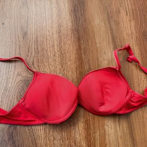 Red Padded Bra