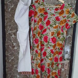 Flower Print Kurti & Lower