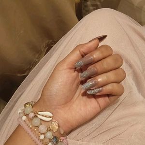 Glitter freesize Nails for Parties