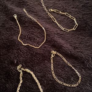 Set Of 4 minimal Gold Chain Bracelet