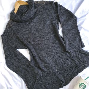 H&M Crochet Turtle Neck Knit Pullover Top