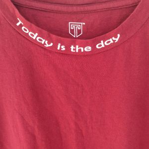 TeamSpirit Round Neck Red T Shirt