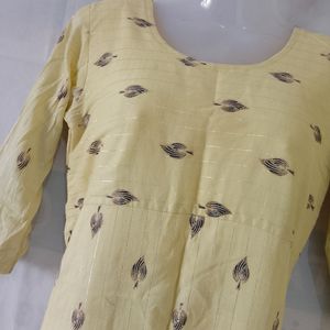 Cream Colour Printed Kurti