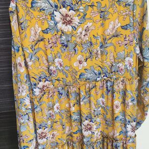 MAX FLORAL YELLOW 3/4 DRESS XXL AND XL