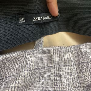 Zara Checked suede Pants