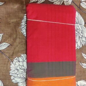 New kanchi cotton Rani Pink And Gold Zari Border