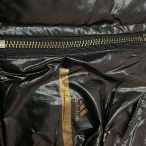 Adidas Glossy Black leather jacket