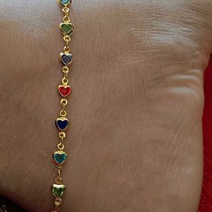 Gold Plated Stone Work Anklet