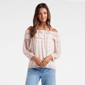 Forever New OLIVIANWTPETITE RUFFLEBARDOT TOP