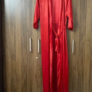 Red Satin Night Dress