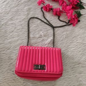 Neon Pink Handbag/ Clutch/ Sling bag