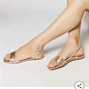 The Golden Strappy Flats