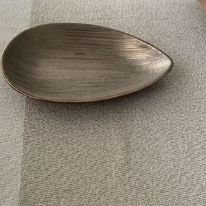 Oval Shaped Tray In Bronze Colour