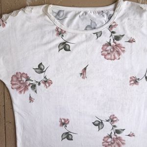 White floral Korean Top