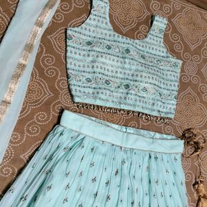 Georgette Padded Lhenga Choli With Dupatta