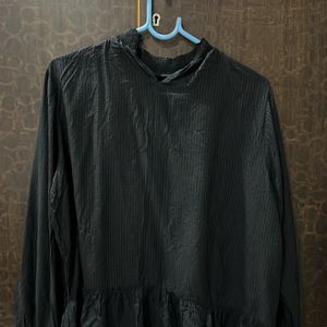 Black Top With Light Colored Embroidery