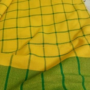 Cotton Yellow Saree