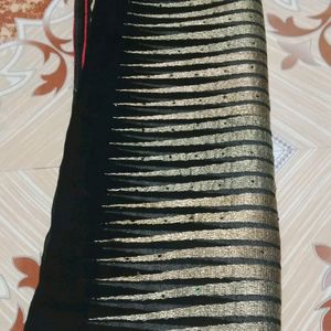 Black Colour Zardozi Work Party Wear Saree With Be