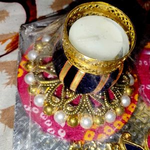 Diwali Gifting Pack Of Beautiful Candle And Stand