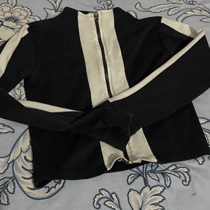 Black And White Crop Jacket