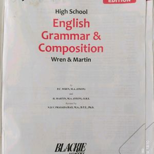 Wren & Martin High School English Grammar Book