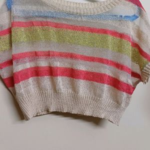 Knit Colourful Crop Top