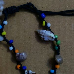 Sea Shell Black Band Bracelet Combo