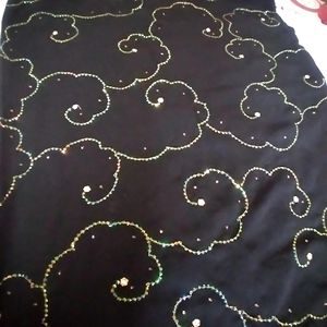 Beautiful Georgette Fancy Chamki Work Black Colour