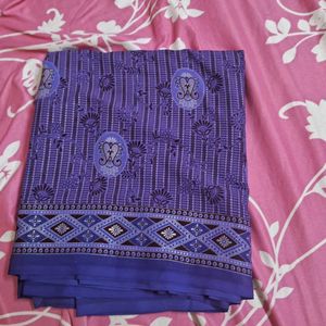 Lavender Color Foil Printed Saree