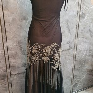 Black Hand Embroidered With Contrast Lining Dress