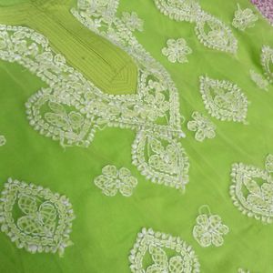 Lime Green Kurta With Sharara