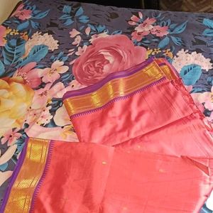 Pure Silk Saree With Stitched Blouse