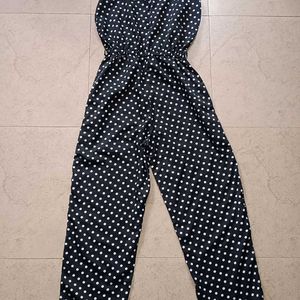 A Black Polka Dot Jumpsuit