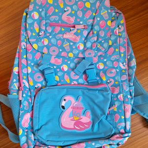 Backpack Flamingo Smiley Kiddos 4 Pockets