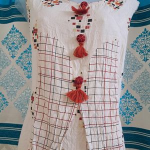 Off-white Jacket Style Kurti