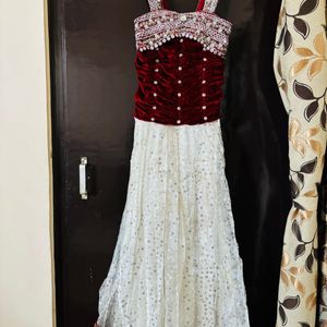 White And Red Princess Gown