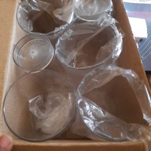 Set Of 6 Transparent Glass