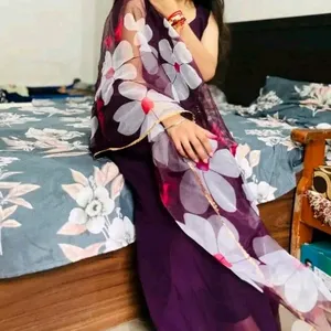 Purple Suit With Dupatta