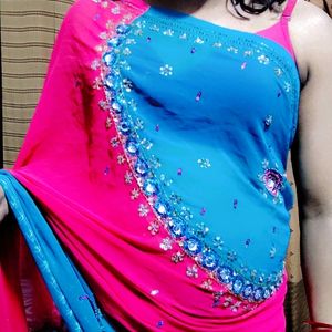 Full Stone Work Only Saree Not Blouse