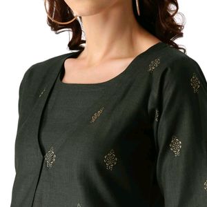 Libas Sleeveless Kurta With Shrug For Women