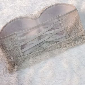 Grey Padded Stylish Back Tube Bra