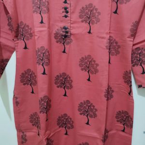 Naomi Tree Print Red Black Kurta