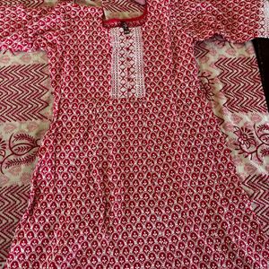 Cotton Chikan Kari Kurta