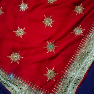 Geougus Bridal Red Saree