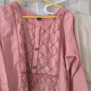 Women Silk Kurta With Plazzo