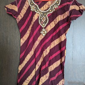 Cotton Embroided Short Kurta